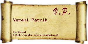 Verebi Patrik névjegykártya
